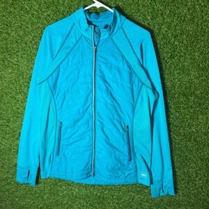REI XL Blue Quilted Puffer Full Zip Athletic Jacket Women's Performance Layer‎